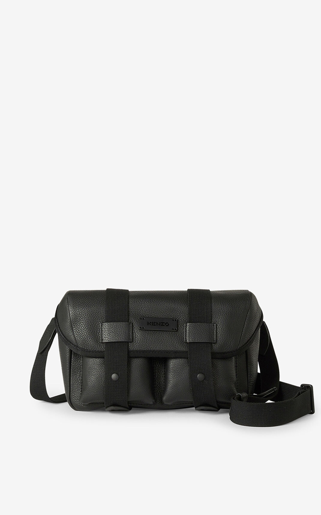 Kenzo Courier grained Læder Bæltetaske Herre - Sort DK-679377